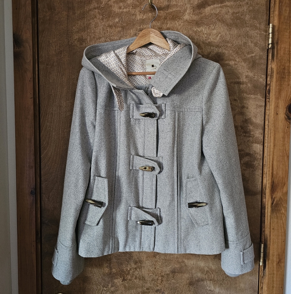elevenses Light Gray Hooded Toggle Utility Jacket